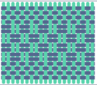 Scratch-generated graphic showing a yarn-weaving pattern
