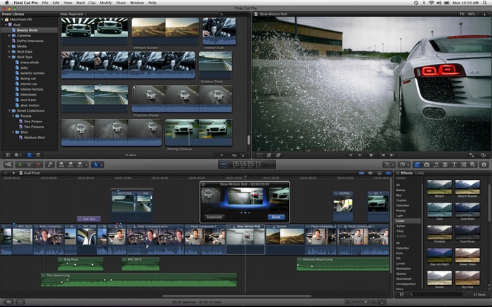 Screenshot of Final Cut Pro video editing software interface