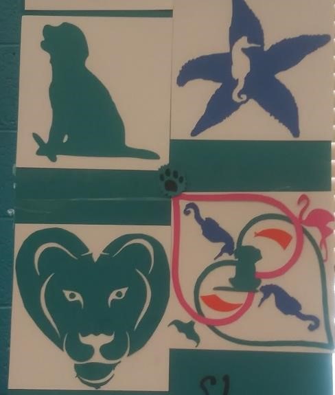 photo of example vinyl stickers students made