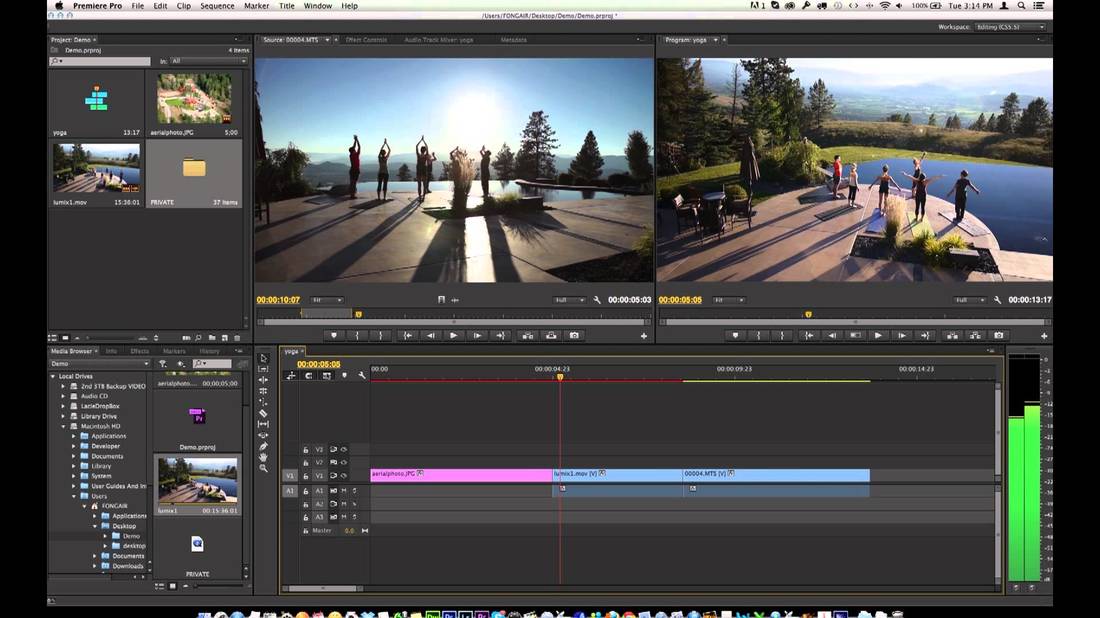 Screenshot of Adobe Premiere Pro video editing program